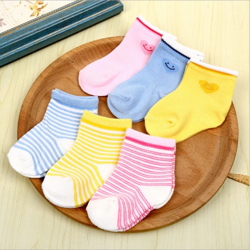 6 Pairs/Pack Baby Socks Children Infant Boys Girls Cute Comfortable Socks Cotton Newborn Socks 0