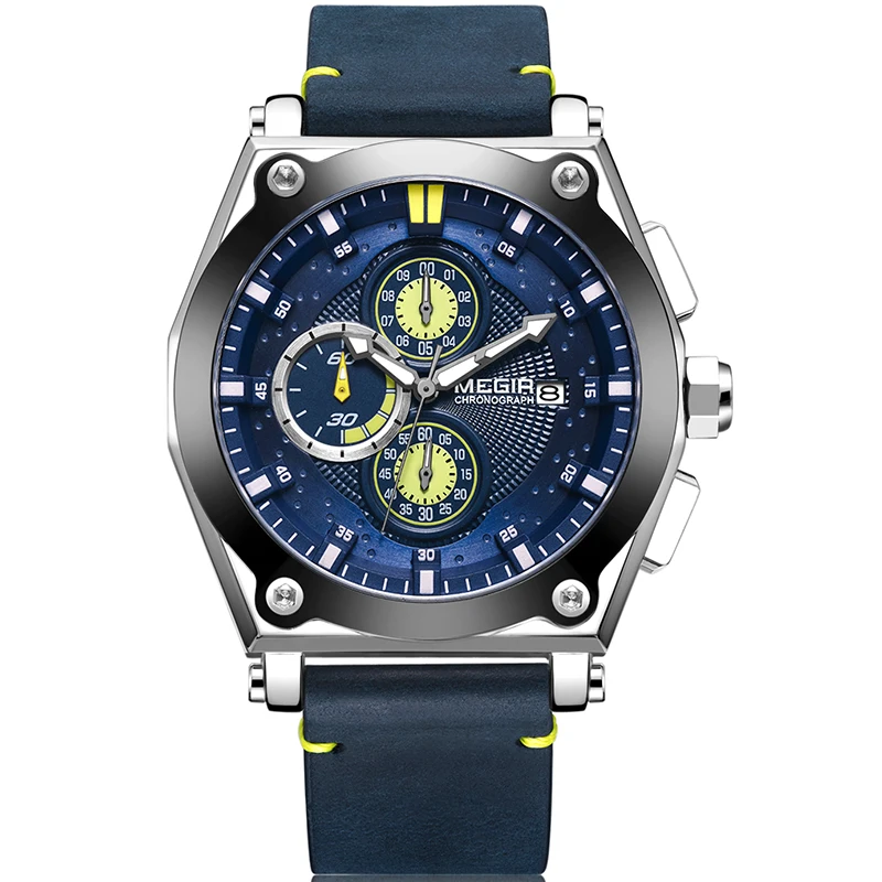 megir men's chronograph analog quartz watch
