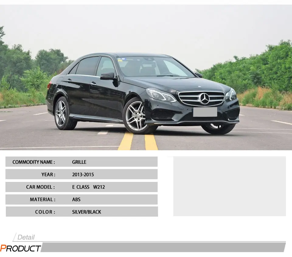 W212 Алмазная Передняя гоночная решетка для Mercedes-Benz W212 e-класс E200 E260 E180 E300 черный/серебристый 2013