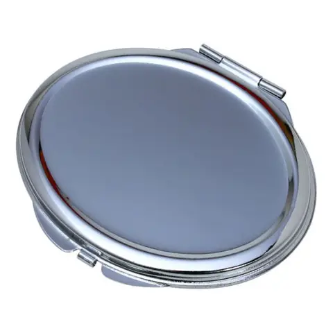 Cases de Metal Espelho de Maquilhagem Oval em Branco Lote por Atacado de 25 Compacto