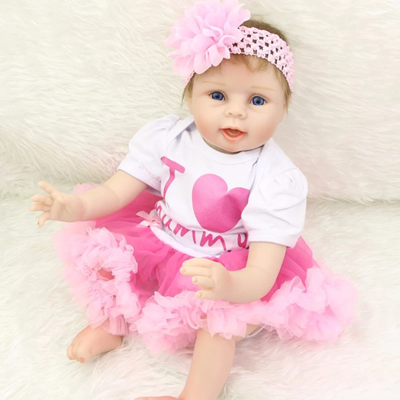 

22 Inch Fashion Newborn bebes Doll soft body Silicone Lifelike Reborn Baby Dolls 55cm baby Alive bebes Reborn menina Bonecas