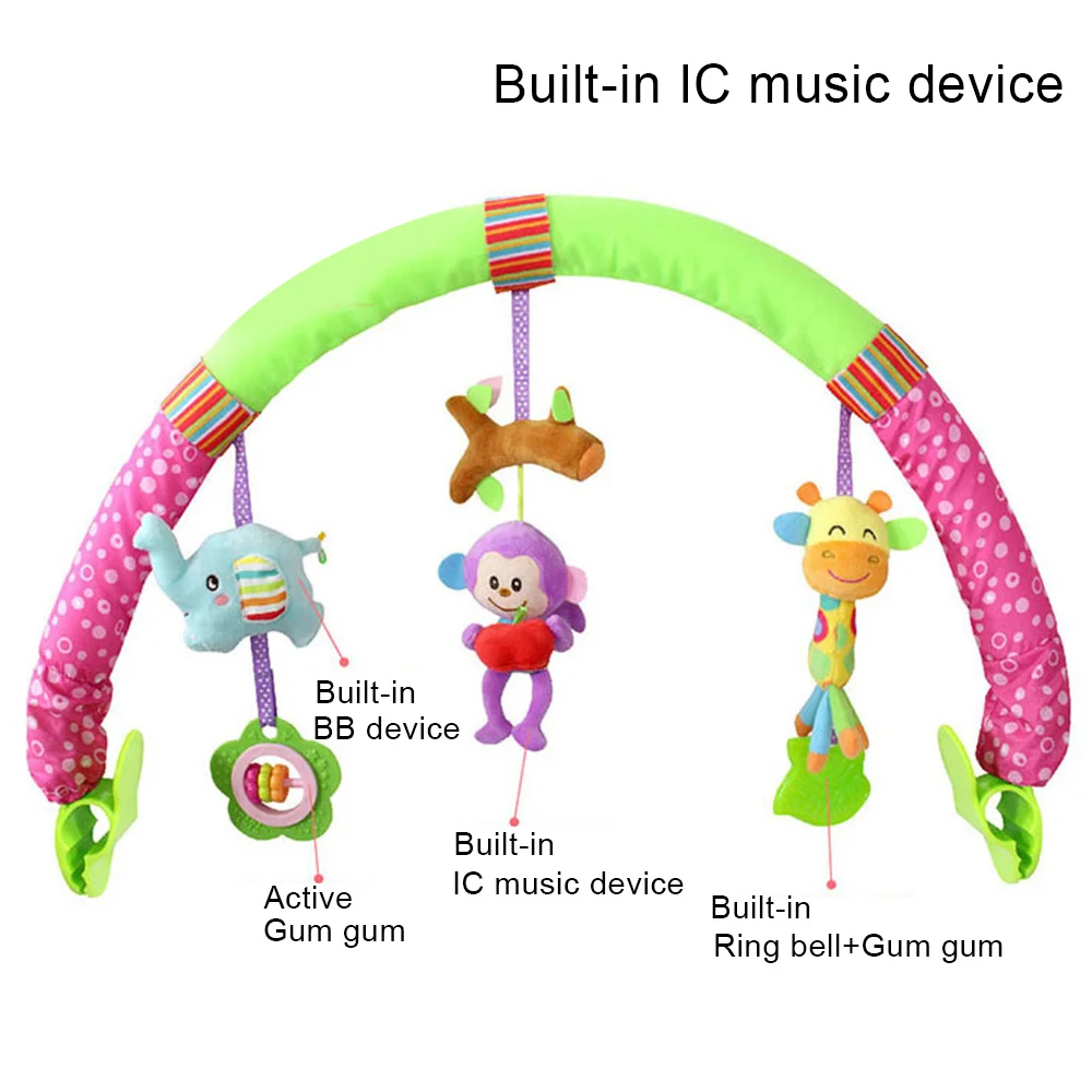 Игрушка для десткой коляски клипсы Детские коляски автомобильные клип сиденья папка детское кресло-качалка игрушки Висячие музыкальные детские игрушки клипсы аксессуары - Цвет: PJ3335A