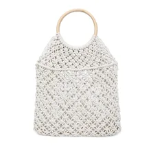 Женская сумка ручной работы плетеная солома круглая ручка кольцо большой емкости летние пляжные сумки MUG88