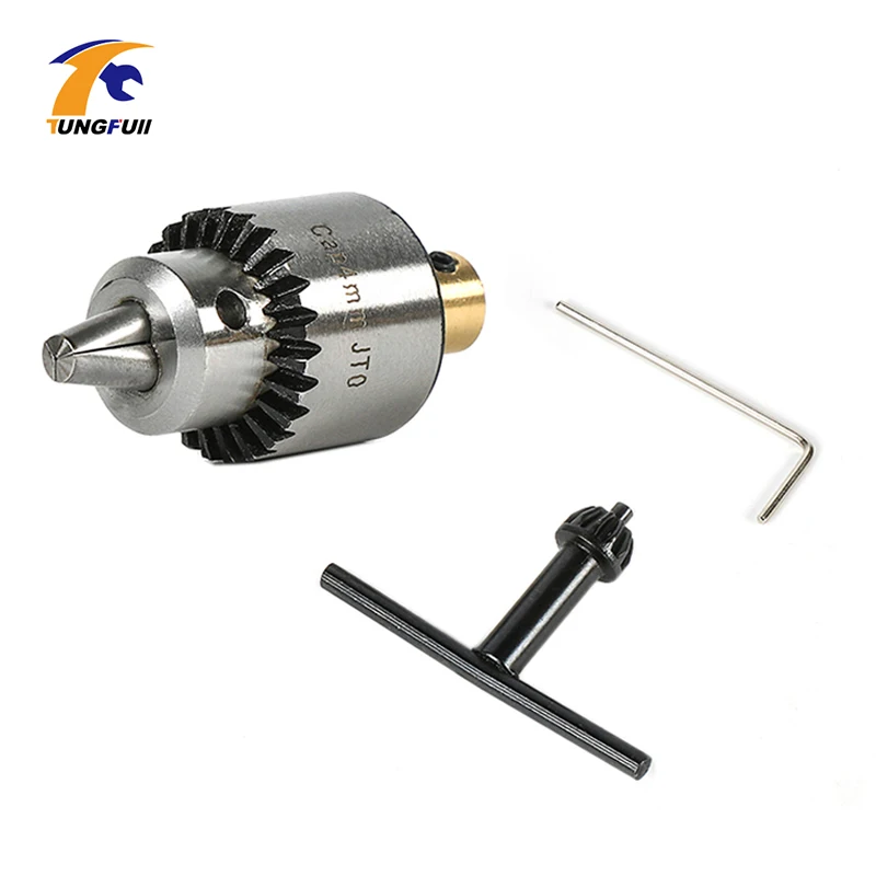 Tungfull Motor Drill Chucks 0.3-4mm Jto Taper With Chuck Key 3.17mm Brass/5mm Steel Mini Electric Motor Drill Chucks Clamping