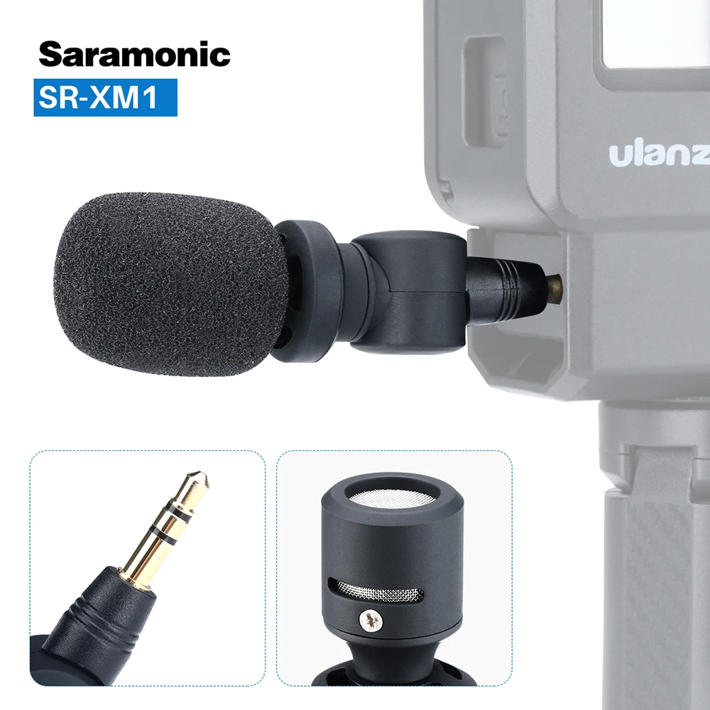 Saramonic SR-XM1 3,5 мм TRS микрофон Plug and Play микрофон для DSLR камер Видеокамеры муфта лобовое стекло подарок с V2 V2 Pro клетка