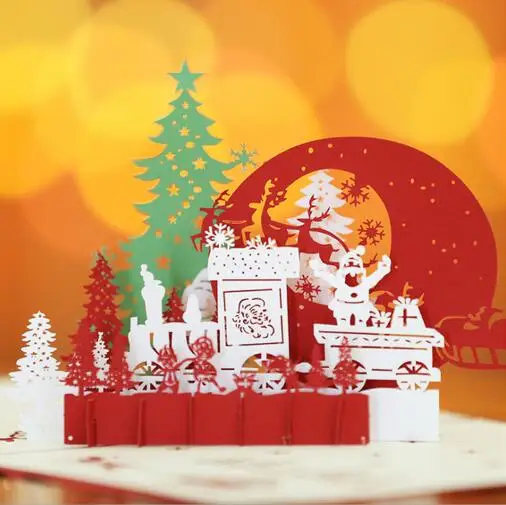 10 шт. 3D стерео поздравительная открытка рождественские поздравительные открытки поздравительная открытка пользовательская поздравительная открытка изготовление на заказ