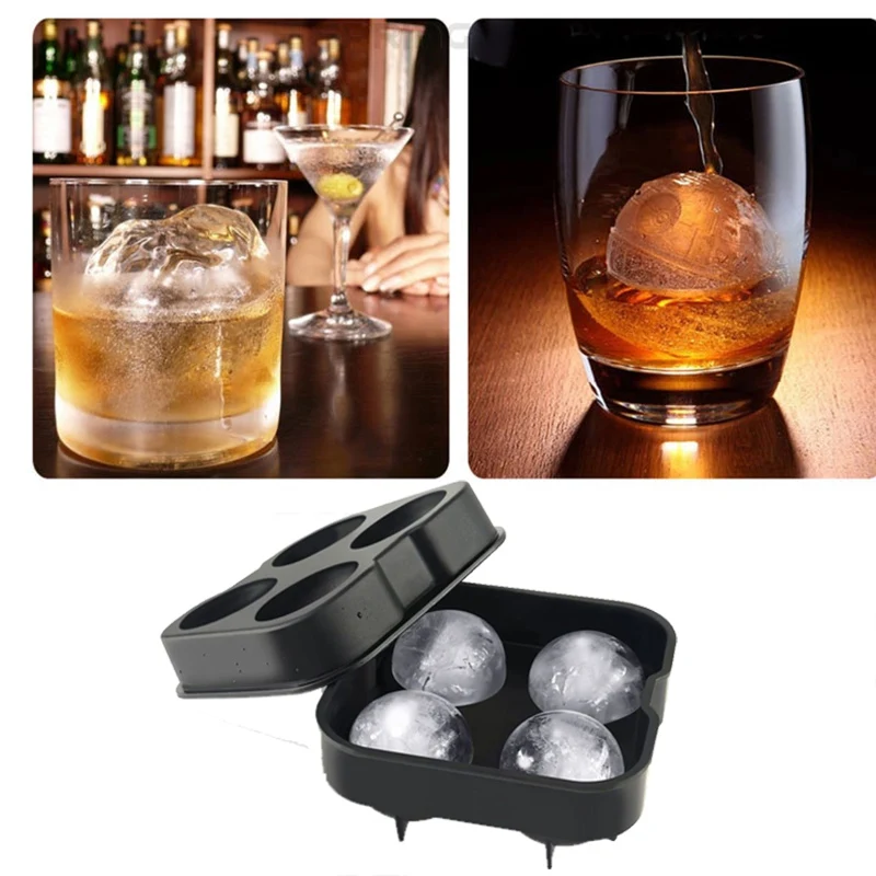 Еда безопасный Ice Cube лоток Maker Плесень коктейль виски силиконовые сферические круглый шар мороженое для вечерние барные кухонные принадлежности