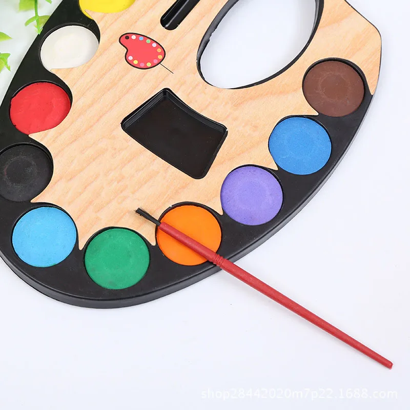 12 цветов сплошной акварельный набор красок портативная детская коробка акварельных красок с кисточкой для рисования школьный эскиз краски s художественные принадлежности