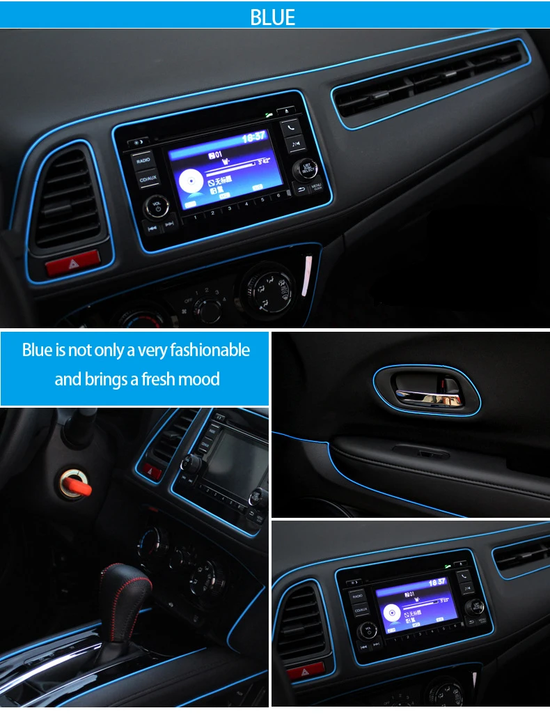 Buy 1M Multicolor Fluorescent car decoration car