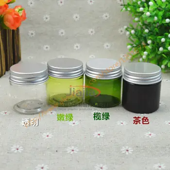 

30 grams brown/green/clear/light green PET Jar,30ml Plastic Jar with silver Aluminum cap Cosmetic Personal Care Container