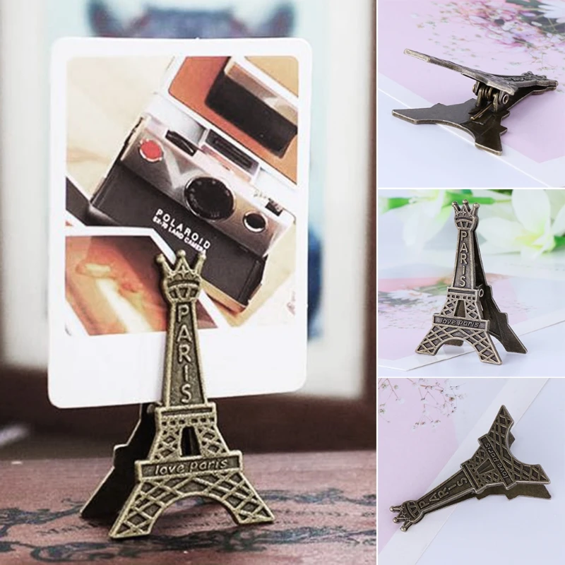 

Vintage Eiffel Tower Paris Metal Memo Paper Clip For Message Decoration Photo