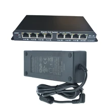 8 Порты и разъёмы коммутатор Gigabit Мощность более переключатель питания по сети Ethernet для 802.3af/24 v устройств с 48v120w Питание: GPOES-8-7-48v120w