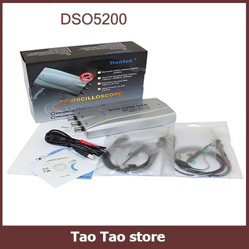 Новый dso5200 цифровой Виртуальный осциллограф Hantek DSO-5200 Портативный Осциллограф USB