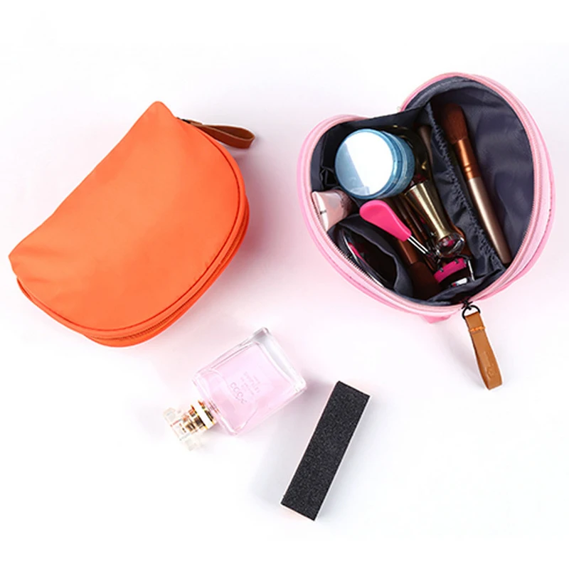 

Mini half-round Cosmetic bags Makeup bag shells cosmetic cases waterproof Digital Gadget Devices USB Cable Earphone travel Pouch