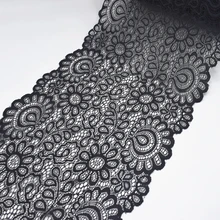 Renda de laço africano elástico macio de 22cm, largura, 2 jardas, leite, branco, renda preta diy, tecido de renda africano 2019, alta qualidade renda renda
