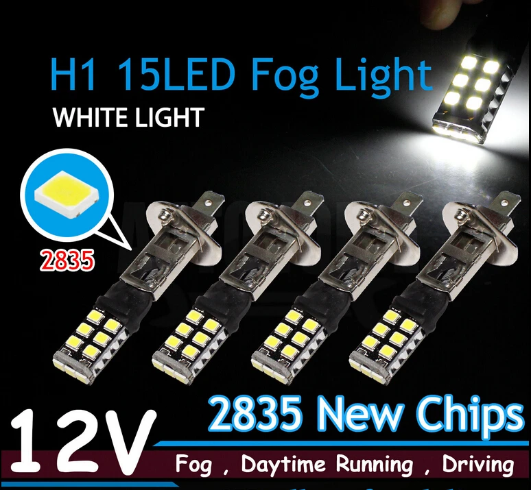 Супер яркий 2835Smd H1 P14.5S 15-светодиодный Canbus Error Free 15 Вт 600-700lms Противотуманные фары дневные фары Задние автоматического включения света автомобильная лампа DRL лампы белого цвета