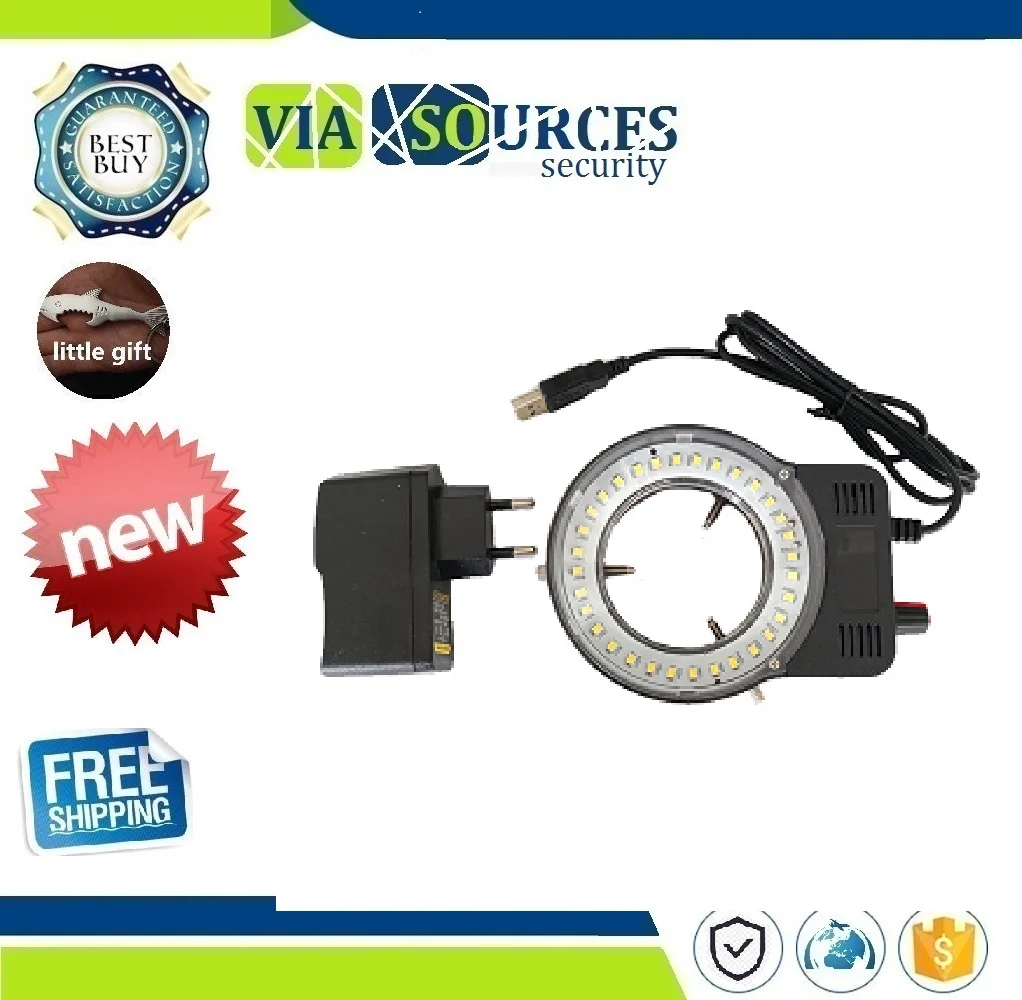 

Black col 48pcs LED SMD USB Adjustable Ring Light illuminator Lamp For Industry Microscope Industrial Camera Magnifier