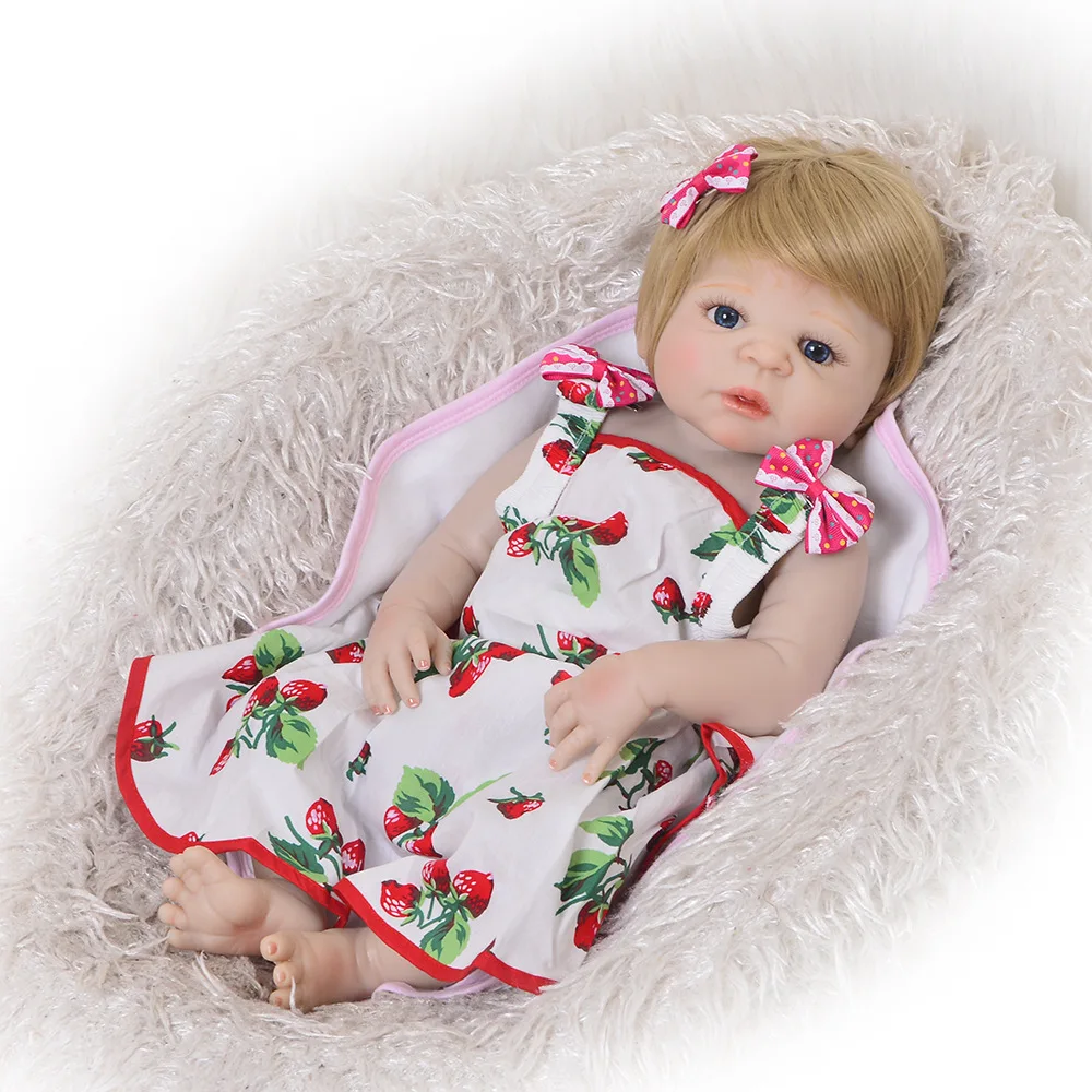 

Silicone Reborn Baby Doll with the Beautiful Eyes for Toy 23 Inches Soft Silicone Complete Reborn Doll for Girls Lol Boneca