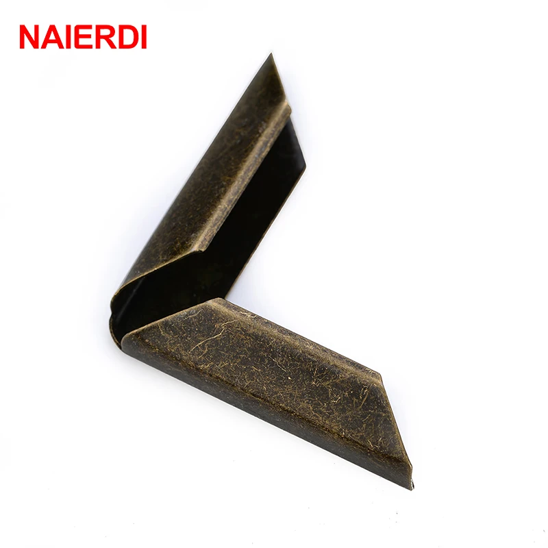 

20PCS NAIERDI Antique Corner Decoration Protector Wooden Box Corner Bracket For Notebook Album Menu Folder Furniture Hardware