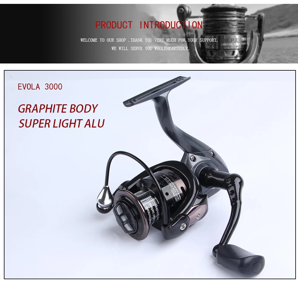 Carretel de Alumínio Carretel de Pesca da Carpa Leve + 1 5000 de Alta W.p.e Evola Series Spinning Reel Fishing Super Bbs 2000 - 3000 4000 Velocidade 9 5 W.P.E 9 EVOLA Series Spinning Reel Fishing