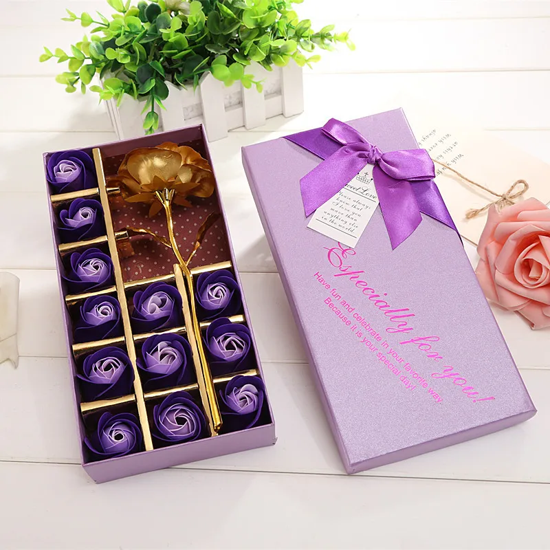 Valentine's Day Gift purple roses artificial flowers wedding  (11)