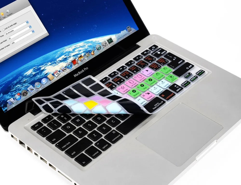 Functional Final Cut Pro X Shortcut XSKN Silicone Keyboard Cover Skin for Macbook Air 13 inch, for Pro 13, 15, US&European
