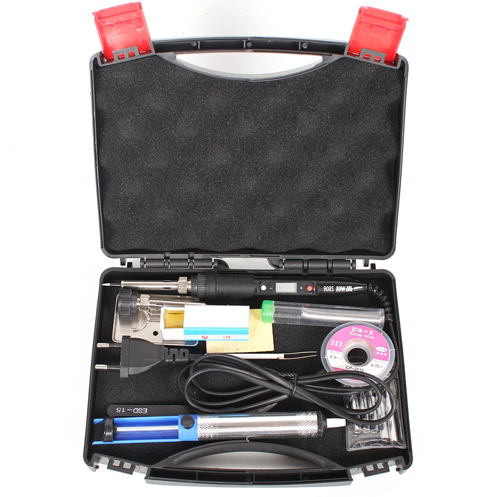 

Soldering Iron LCD Digital Display 80W Electric Adjustable Temperature Solder Iron Station Hand Welding Repair Tools Kit