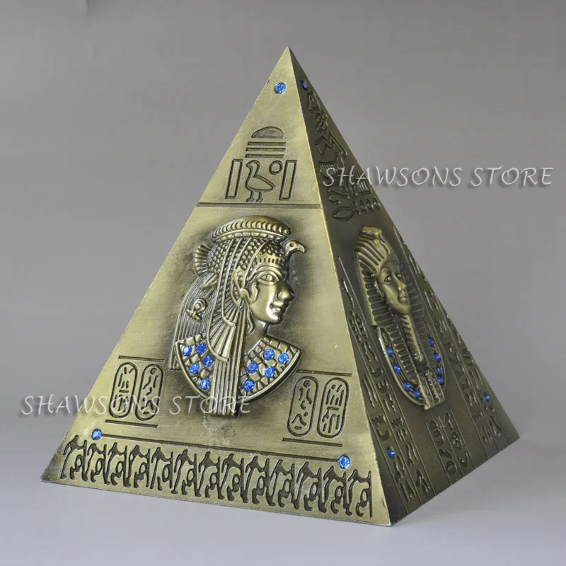 

Diecast Metal Architecture Model Toy Pyramid Piggy Bank Money Box Large 6" 16cm Miniature Souvenir Building Replica