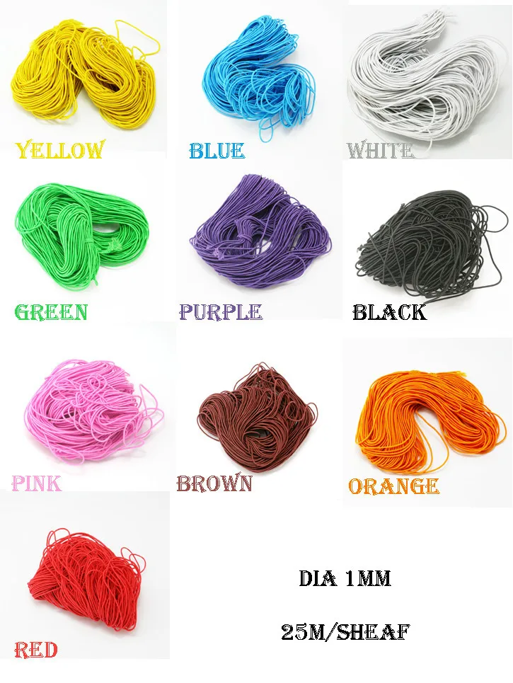 

25M Dia 1MM Elastic Stretch Cord Beads Cord String Strap Rope For DIY Bracelet Jewelry Accessories