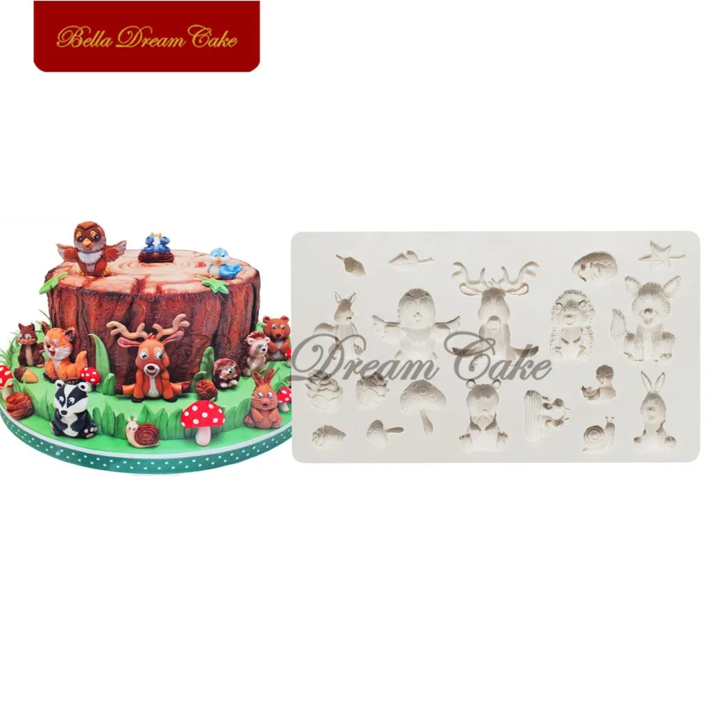 

Forest Animals Silicone Mold Cake Border Decor Mould Fondant Chocolate Sugarcraft Mould Cake Decorating Tools Baking Accessories