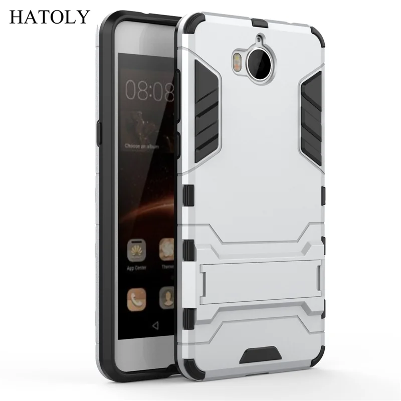 Hatoly Huawei Y5 случаях Y5 крышка Антидетонаторы силиконовые+ Пластик Kickstand Case Чехол для Huawei Y5 Huawei Y5 >