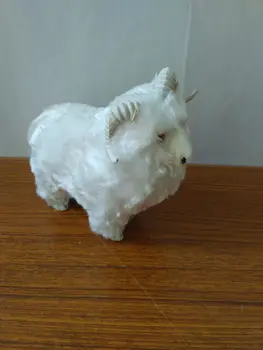 

simulation goat 12x6x11cm plastic&faux furs white sheep model handicraft prop home decoration gift d2342