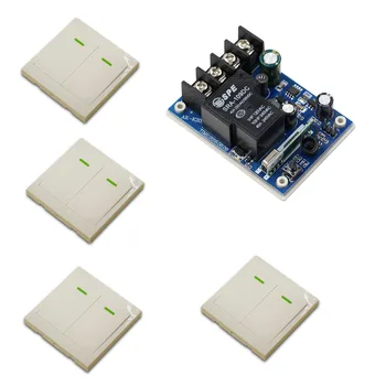 

New Wireless Remote Control Switch Wide Voltage DC12V 24V 36V 48V Receiver and 4pcs Wall Transmitter Household Electrical/Lamps
