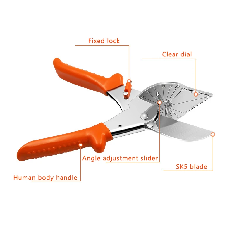 Multi Angle Miter Shear Cutter 45-120 Degree Adjustable Angle Scissors Cutting Tools