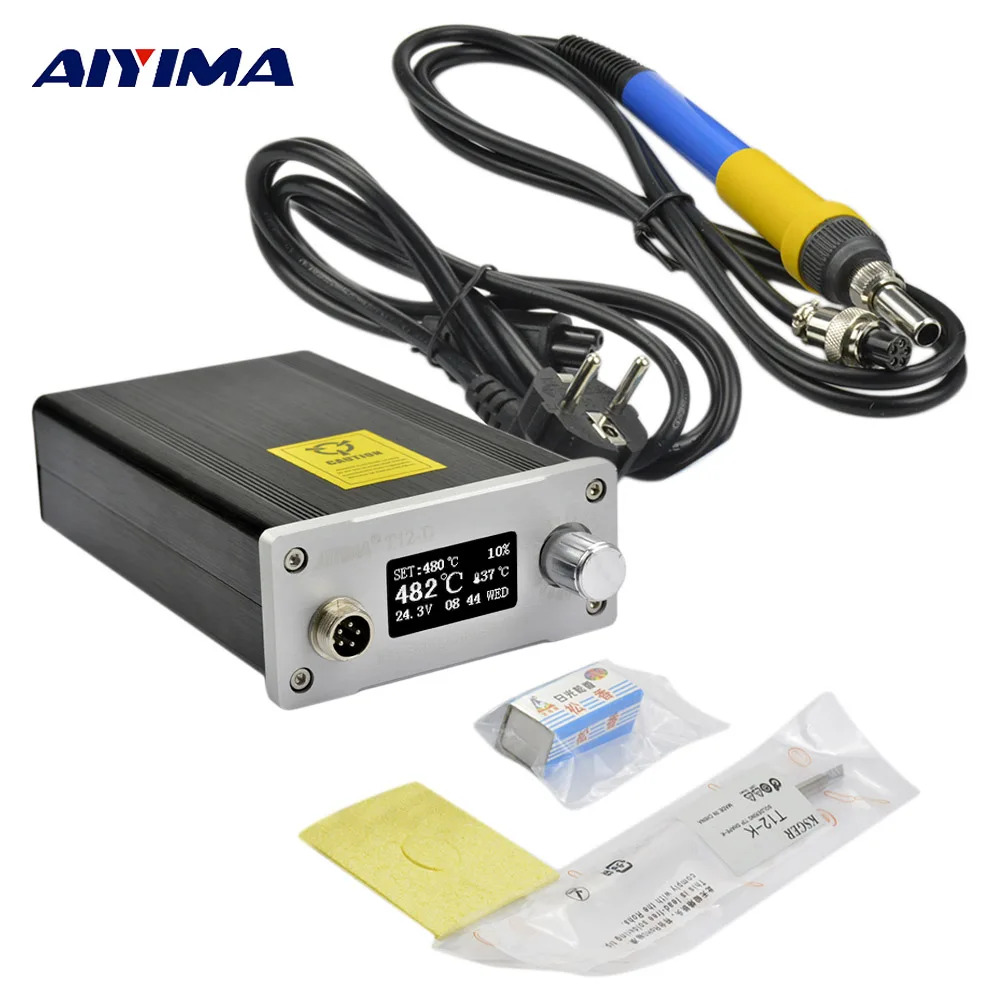 

YIMAKER OLED 110V 220V T12 Digital Soldering Station electronica soldering iron stand solder solda soldeerbout EU plug T12-K