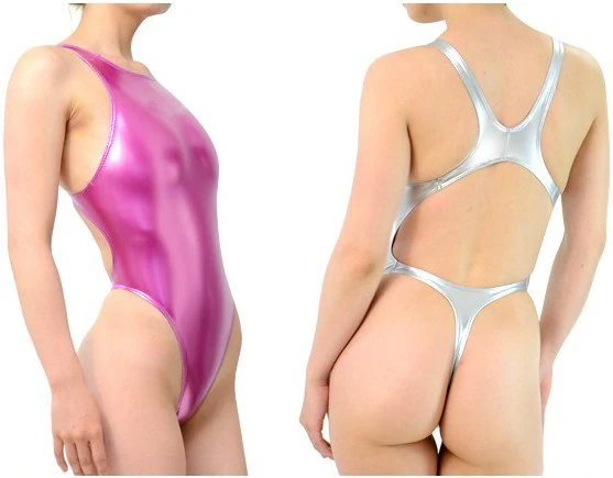 

SUKUMIZU Sexy Hot Thong One Piece Swimwear Backless Swimsuit Women Silvery Bathing Suits Bodysuit