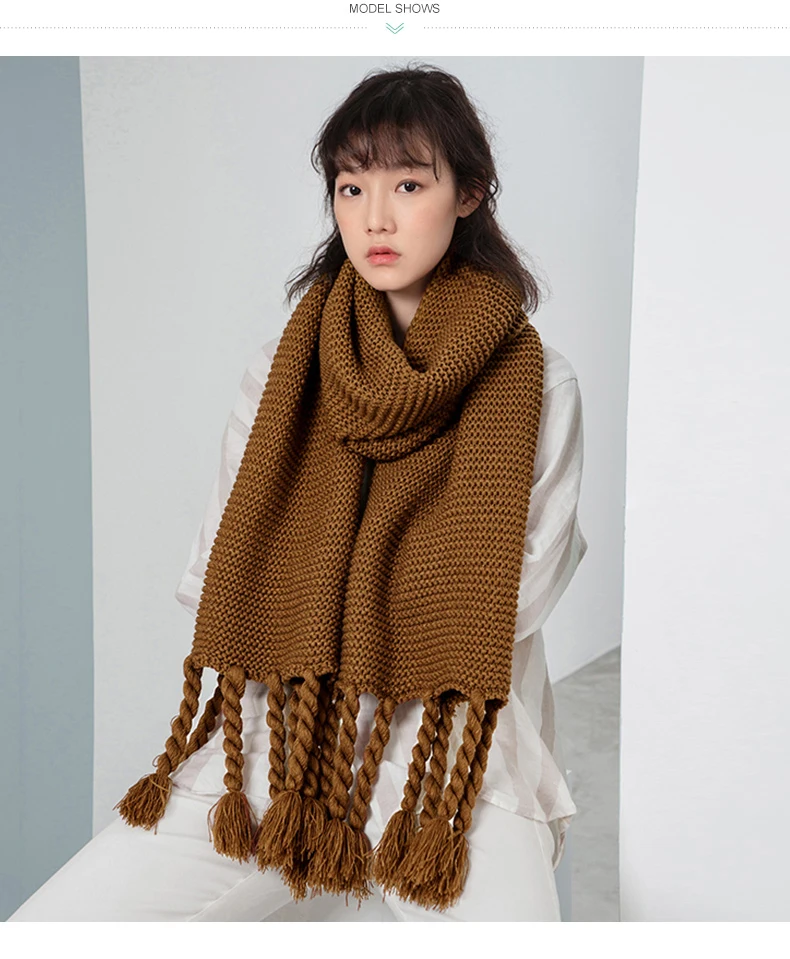 INMAN, 1883140176, женский шарф, Корея, толстый, весна, осень, однотонный, модный шарф