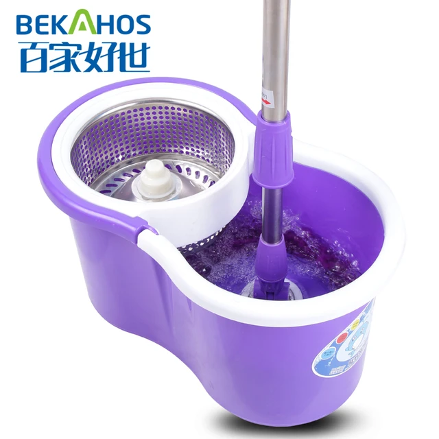 Purple spin mop deals