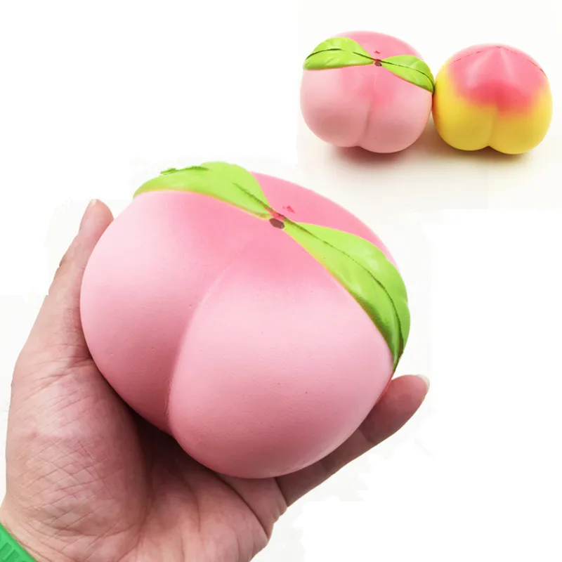 

Hot 2 Colors Jumbo Peach Squishying stress Release 10cm Slow Rising Soft Fruit Collection Gift Decor Toy For Children