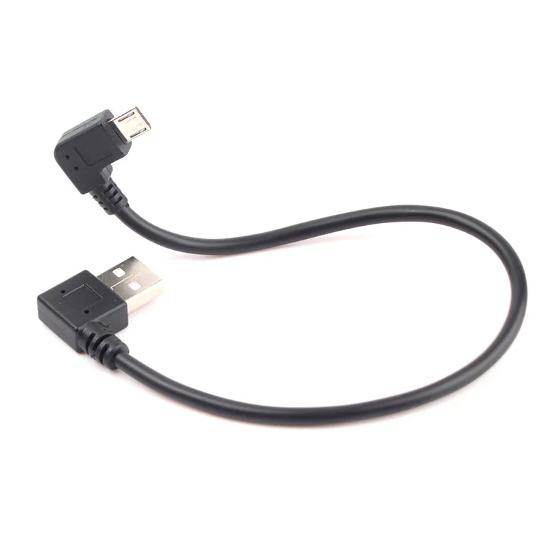 

USB 2.0 Left Angle A Male 90 Degrees to Micro Left Angle M Cable Data Cord #67594