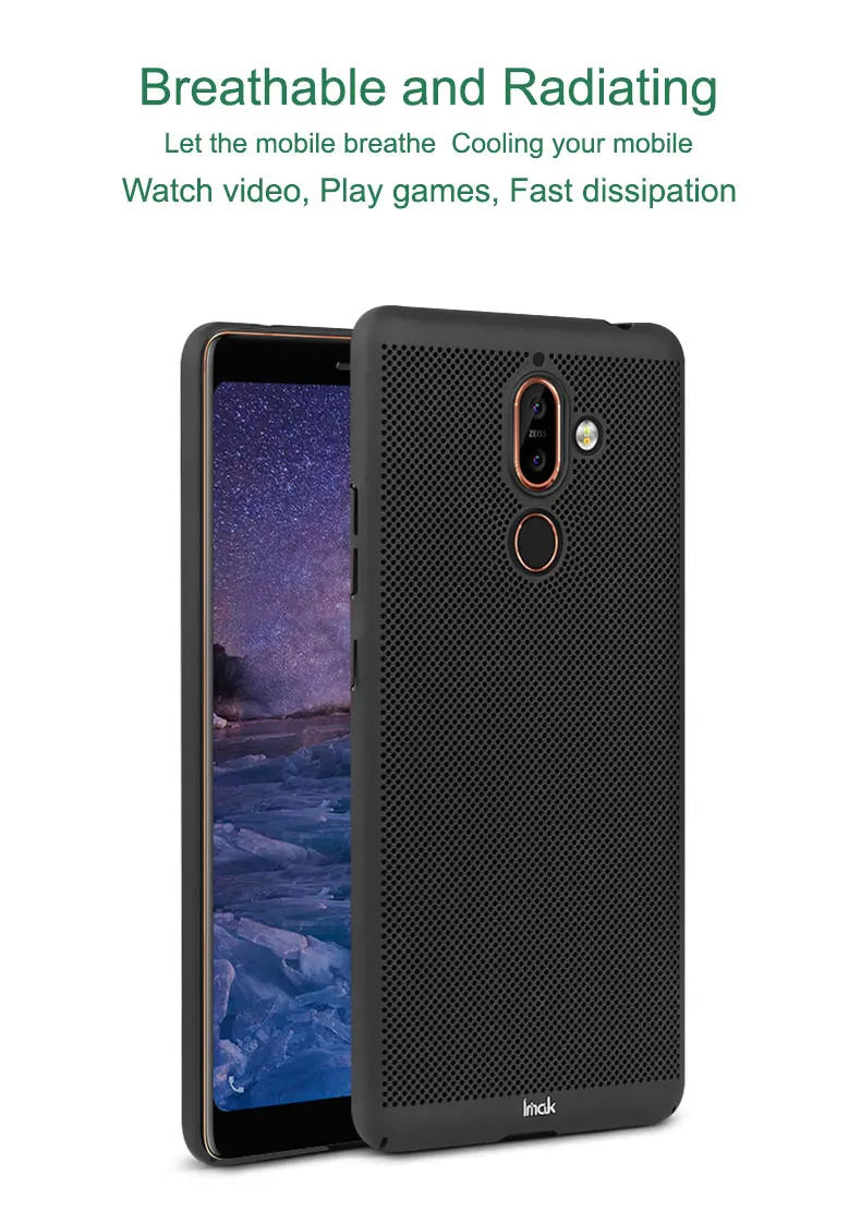 IMAK JAZZ Mesh Etui для Coque Nokia 7 Plus чехол Nokia7 Plus чехол PC задняя оболочка корпус для Nokia 7 Plus чехол Nokia7Plus Броня