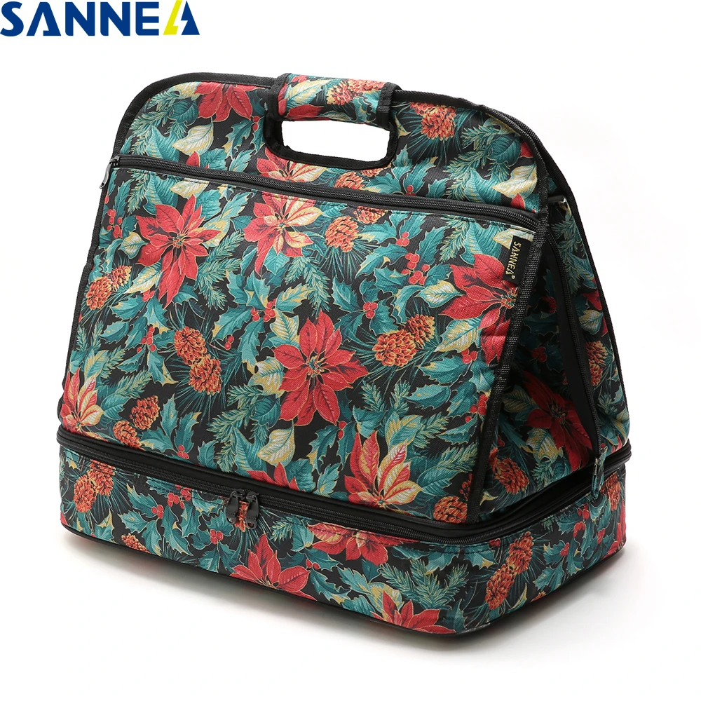

SANNE Double-layer pizza Thermal Insulated Lunch Bag Outdoor portable lunch bag Refrigerated fresh-keeping Thermal Lunch bag