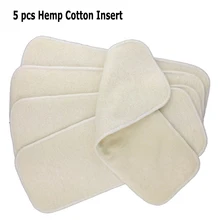 5pcs/lot Hemp Organic Cotton Inserts 4 Layers Cloth Diapers Nappy Liners Reusable Baby Diapers Hemp Insert