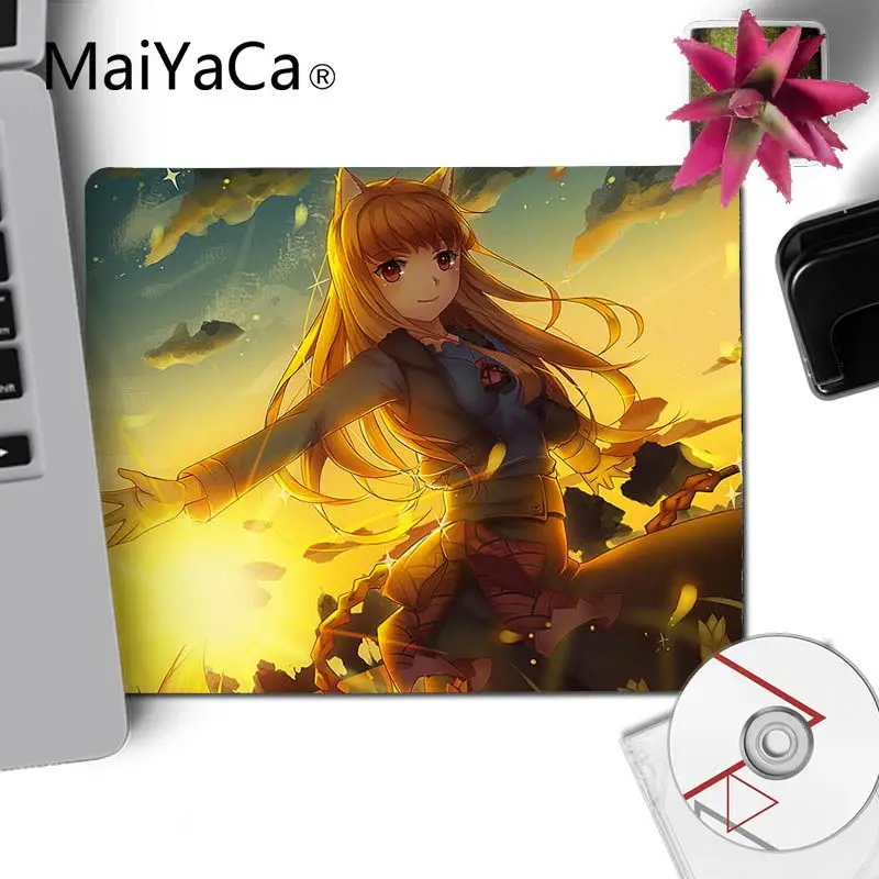 MaiYaCa Нескользящая PC Spice and Wolf Holo beauty аниме для девочек офисные мыши геймер мягкая мышь подставка для ноутбука игровой Lockedge мыши коврик для мыши - Цвет: No LockEdge 18x22cm