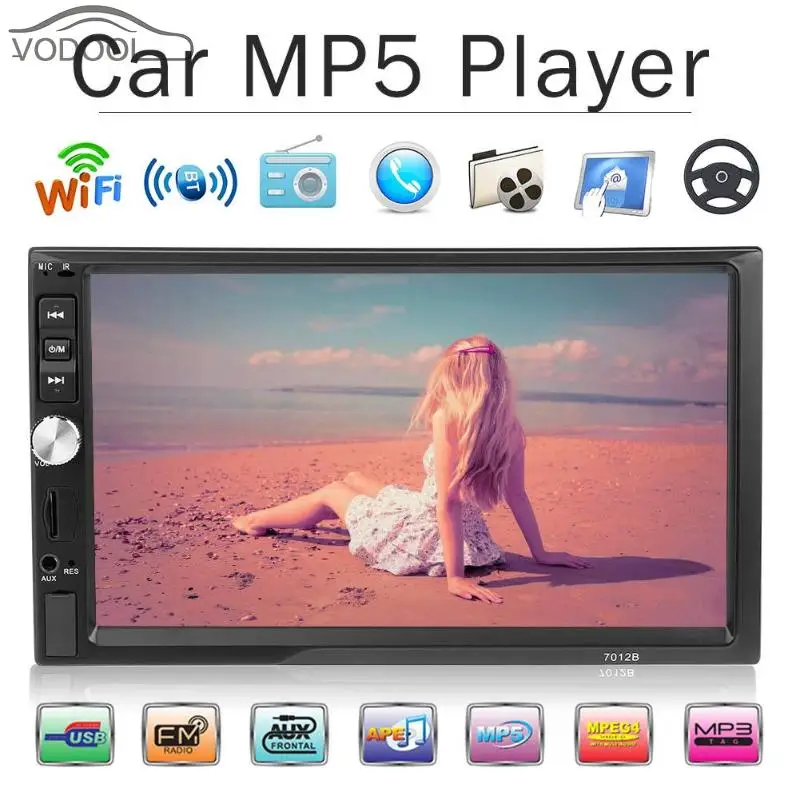 

7" Touch Screen 2Din In Dash Car Stereo MP5 Player Bluetooth Handsfree FM Radio Autoradio AUX IN Audio Play USB Charger