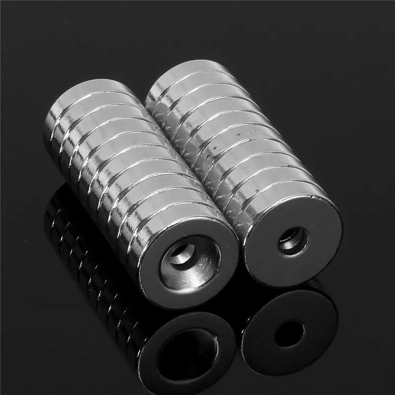 20pcs 15x4mm N50 Round Hole 4mm Rare Earth Neodymium