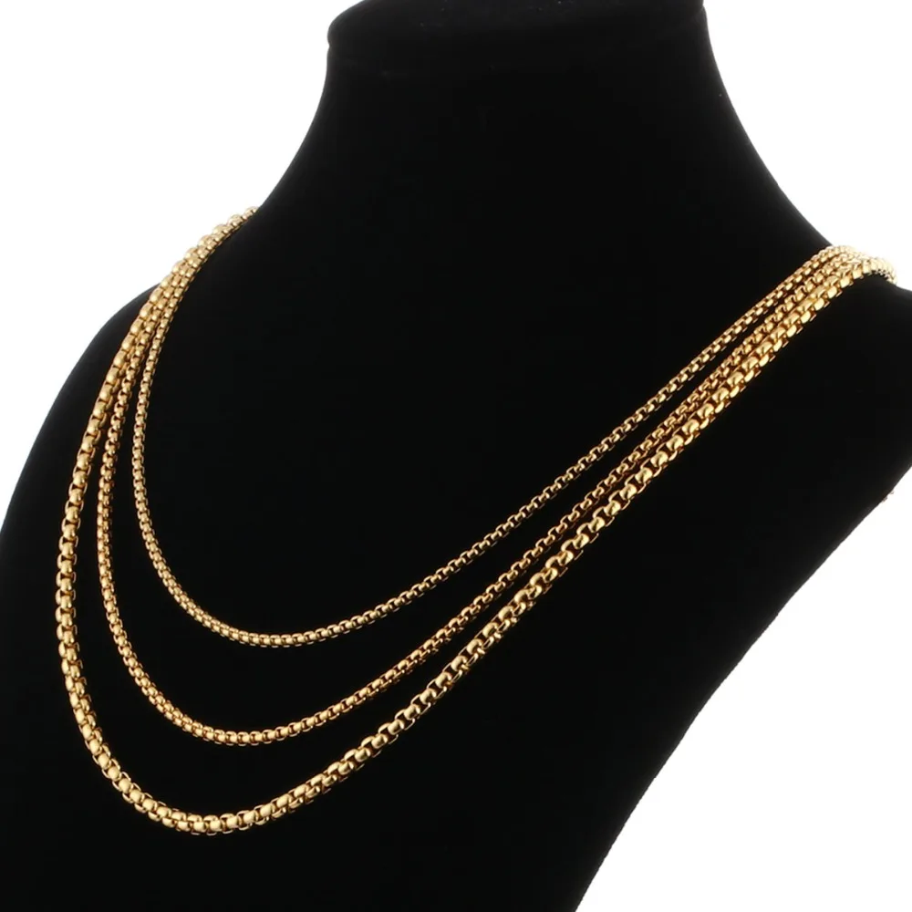 2.5/3/4mm Top Quality Gold Silver Black Color Stainless Steel Link