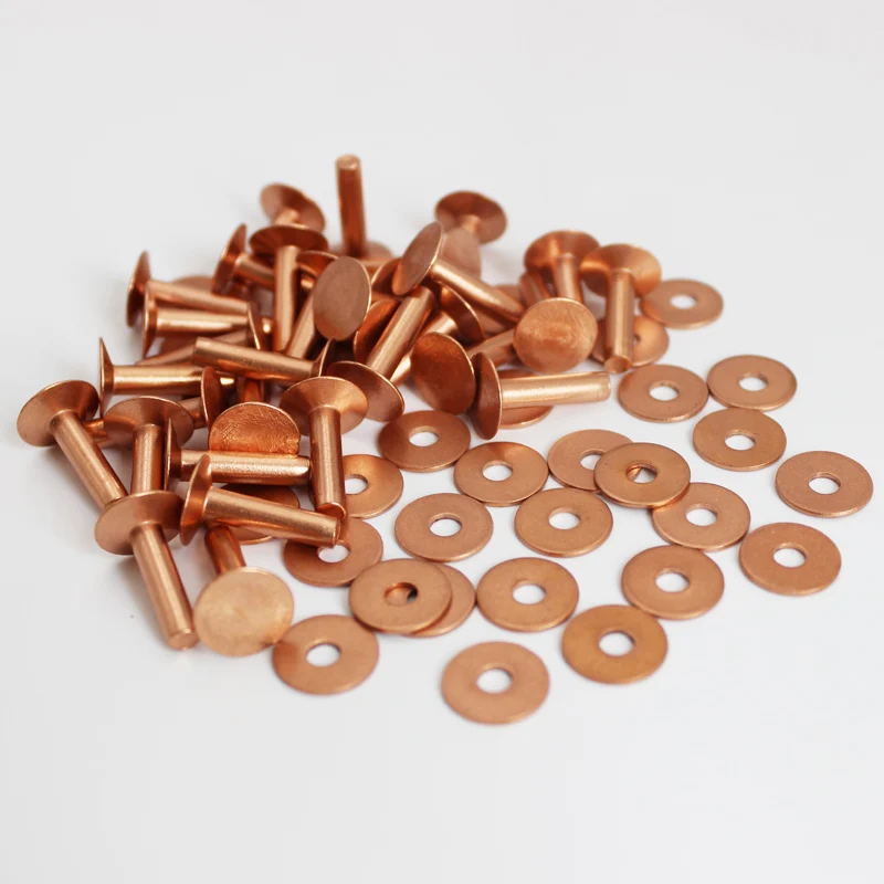 20sets 11mm x 16mm solid copper rivets for leather round cap studs burrs craft bag belt shoes pet collar decorative