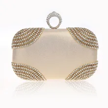 New Exquisite Rhinestone Knucklebox Purse Clutch Evening Bags Sparkling Women Luxury Handbags Wedding Party Bags