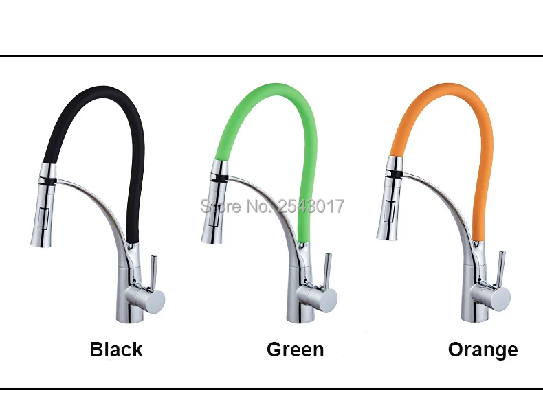 Kitchen Faucet Pull Down Design Black Rubber Chrome Mixer Faucet for Kitchen Single Handle Kitchen Taps Mixer Hot And Cold ZR668